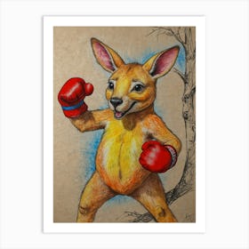 Kangaroo Boxing 9 Art Print