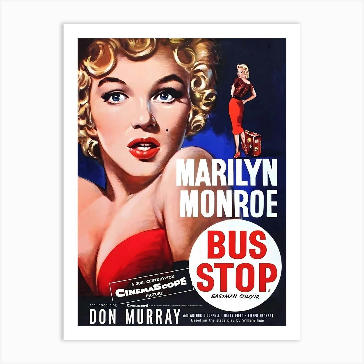 Marilyn Monroe, Bus Stop, Vintage Movie Poster, 1956 Art Print by Vintage Spirit