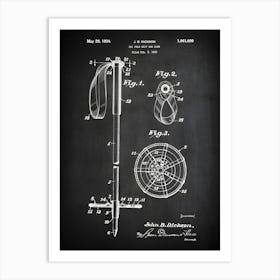 Ski Gifts Ski Art Ski Decor Ski Sign Ski Wall Art Ski Poster Ski Print Ski Blueprint Ski Pole Art Ski Pole Print Ss0991 Art Print