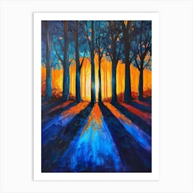 Sunset In The Woods 7 Art Print