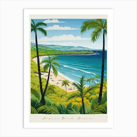Poster Of Hapuna Beach, Hawaii, Matisse And Rousseau Style 2 Art Print