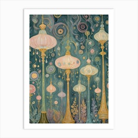 Lanterns In The Night Art Print