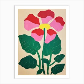 Cut Out Style Flower Art Flamingo Flower 2 Art Print