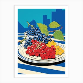 Grapes Pop Art Inspired Art Print