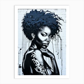 Graffiti Mural Of Beautiful Black Woman 24 Art Print