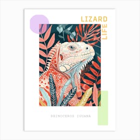 Rhinoceros Iguana Abstract Modern Illustration 6 Poster Art Print