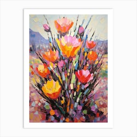 Cactus Painting Hedgehog Cactus 2 Art Print