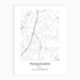 Hoogstraten,Belgium Minimalist Map Art Print