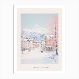 Dreamy Winter Painting Poster St Moritz Switzerland 3 Art Print