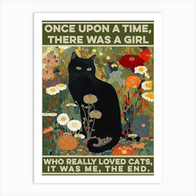 Once Upon A Time There Was A Girl Who Liked Cats Kilmt Cat Garden Art Print