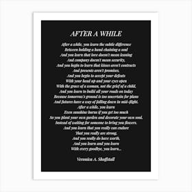 After A While (Black background) Art Print