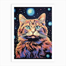 Quantum Pawprints, Psychedelic Cats series Art Print