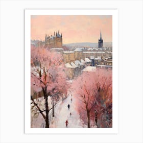 Dreamy Winter Painting Edinburgh Scotland 4 Art Print