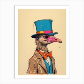 Ostrich In Top Hat 5 Art Print