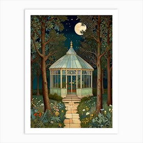 William Morris Gazebo At Night Art Print