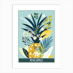 Pineapple Tree Illustration Flat 2 Poster Art Print