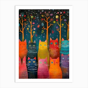 Cats In The Forest Art Print