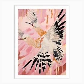 Pink Ethereal Bird Painting Hoopoe 2 Art Print