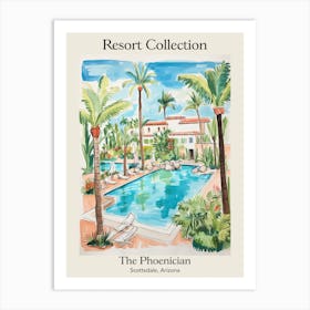 Poster Of The Phoenician   Scottsdale, Arizona   Resort Collection Storybook Illustration 4 Art Print