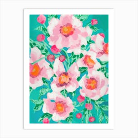 Anemones With Pink Fruits Art Print