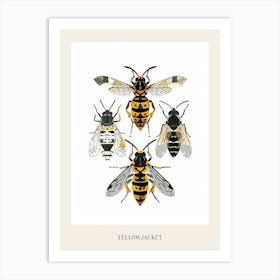 Colourful Insect Illustration Yellowjacket 6 Poster Art Print