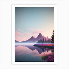 Sunrise Over A Lake Art Print