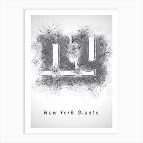 New York Giants Sketch Drawing Art Print