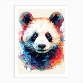 Panda Art In Geometric Abstraction Style 3 Art Print