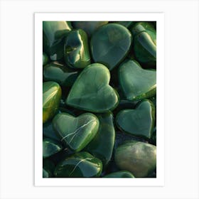 Green Heart Stones Art Print