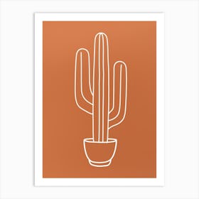 Cactus Line Drawing Cactus 4 Art Print