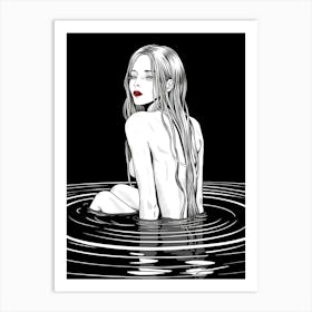 Sexy Woman In Water Art Print
