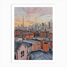 Toronto Rooftops Morning Skyline 4 Art Print