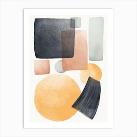 Geometric Shapes Abstract Watercolor 1 Art Print