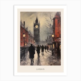 Vintage Winter Painting Poster London England 1 Art Print