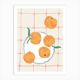 Food Illustration Peaches Preppy Contemporary Kitchen Art Print