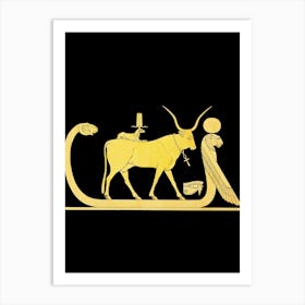 Egypt Egyptian Bull Gods Son God Memphis Egypt Godness Vintage Illustration Of Apis Art Print