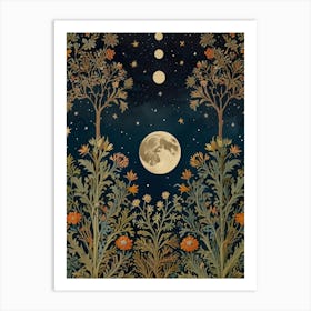 Moon In The Forest Style William Morris 1 Art Print