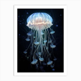 Lions Mane Jellyfish Realistic 3 Art Print