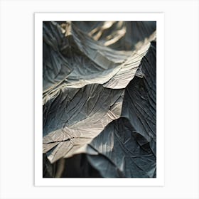 Crinkled Patterned Paper Close Up Texture Revealing Abstract Creases Interplay Of Shadows And Ligh (1) Art Print