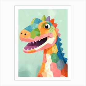 Colourful Dinosaur Camptosaurus 1 Art Print