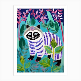 Maximalist Animal Painting Raccoon 4 Art Print