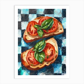 Bruscetta Blue Checkerboard 3 Art Print