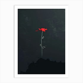 Single Red Flower 19 Art Print