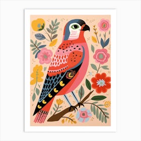 Pink Scandi Falcon 6 Art Print