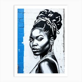 Graffiti Mural Of Beautiful Black Woman 9 Art Print