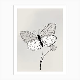 Butterfly Line Art Abstract 8 Art Print