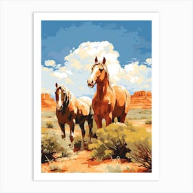 Horses Painting In Pilbara Western, Australia 3 Art Print