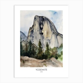 Yosemite 2 Watercolour Travel Poster Art Print