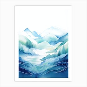 Watercolor Of Mountains 9 Art Print