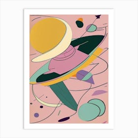 Space Probe Musted Pastels Space Art Print